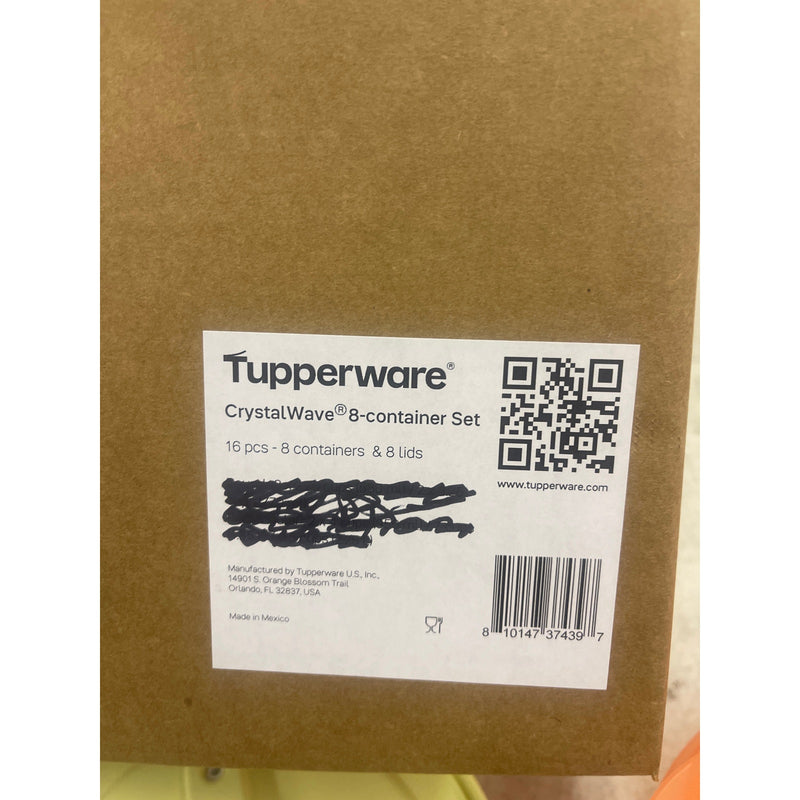 Tupperware CrystalWave - Juego de 16 recipientes para almacenar alimentos, redondos, multicolor