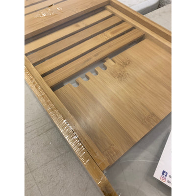 Home Intuition Luxury Expandable Bamboo Bathtub Tray Caddy Brown 27.75-41.5"