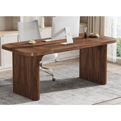 Tribesigns 62.2" Wood Executive Desk Simple Rectangular Computer Table Brown