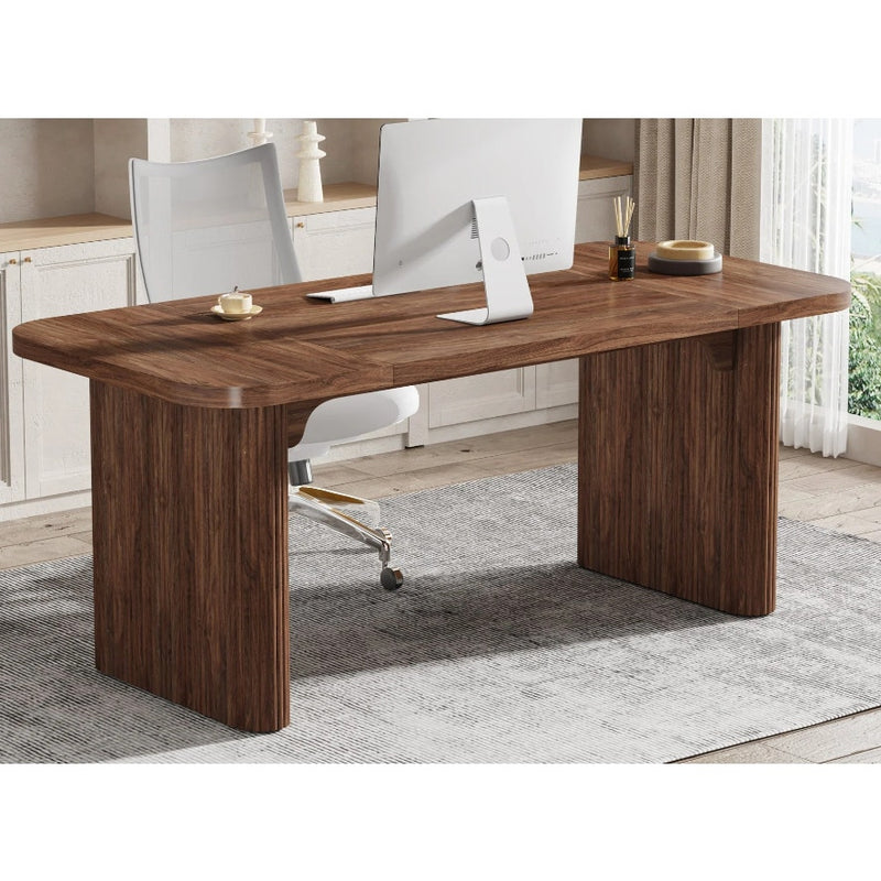 Tribesigns 62.2" Wood Executive Desk Simple Rectangular Computer Table Brown