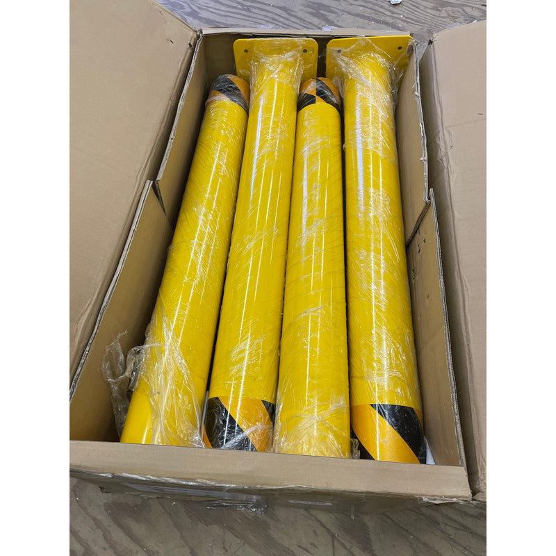 GARVEE 4-Pack 4.5" Diameter Safety Steel Bollard Posts for Security 36" Tall