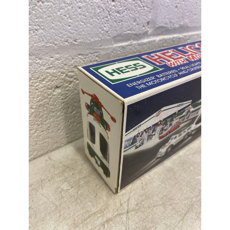 2001 Hess Helicopter with Motorcycle and Cruiser New in Original Box Rare HTF