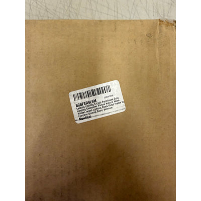 Leading Lighting 6 Light Gold Hanging Chandelier, Natural Wood with Black Frame