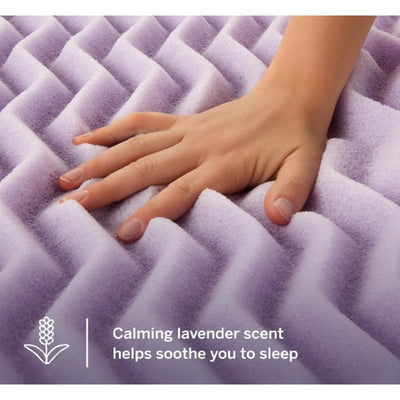 LUCID Lavender Infused 2" Memory Foam Mattress Topper Full Size w 5 Zones Purple