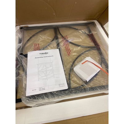 Tribesigns Half-Round End Table, 3-Tier Narrow Side Table w Metal Frame, Brown