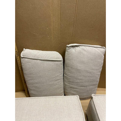 28 x 28 x 16" H Set-of-2 Ottomans w Legs, Living Room Furniture, Beige