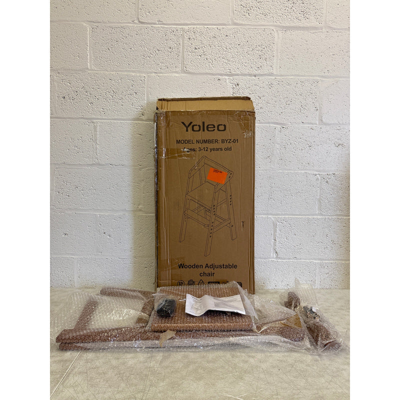 Yoleo Wooden High Chair for Toddlers to Teens, Adjustable Dining Feeding Chair