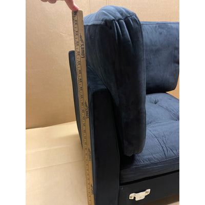 36x34x29" Corner Chair w Cushions, Sectional Piece, Soft - Dark Blue