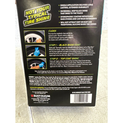 Wipe New Midnight Black Tire Shine Kit, Ultimate Tire Shine, Wet Look 8 Fl Oz