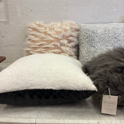 Mix-of-8 Decorative Square Pillows, Soft Fuzzy Couch Throw Pillows, Decorative