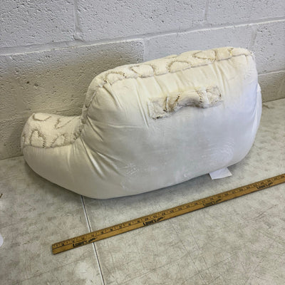 UGG Plush Backrest Pillow 32"W x 16"H Reading Pillow Soft - White w Heart Design
