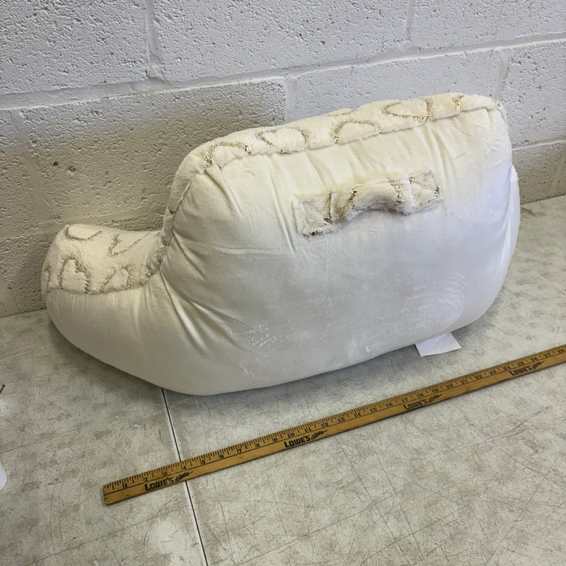 UGG Plush Backrest Pillow 32"W x 16"H Reading Pillow Soft - White w Heart Design