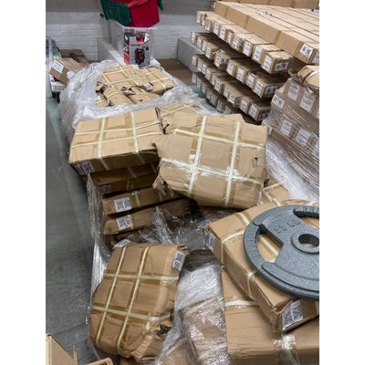 SET-OF-2 NEW 33-Pound 15 KG Metal Weight Plates, 2" Olympic Size, Gray