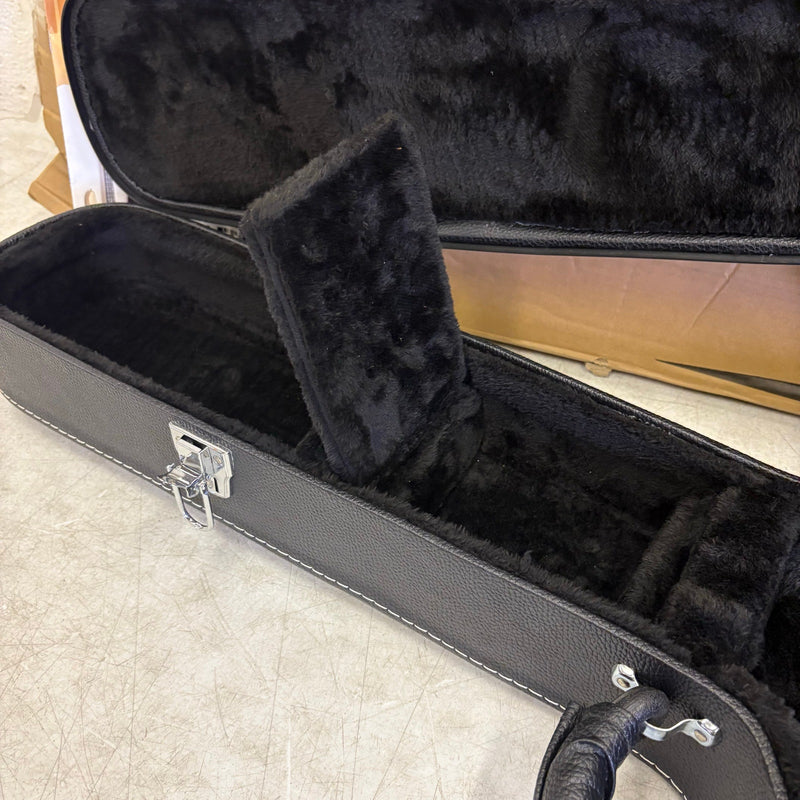 Glarry High-End Fine-Grain PU Leather Hard Guitar Case with Key Lock - Black