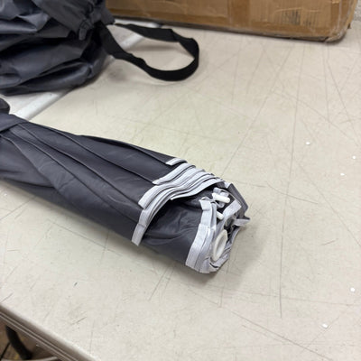 Portable 2-Person Folding Chair with Removable Umbrella, Center Storage - Gray