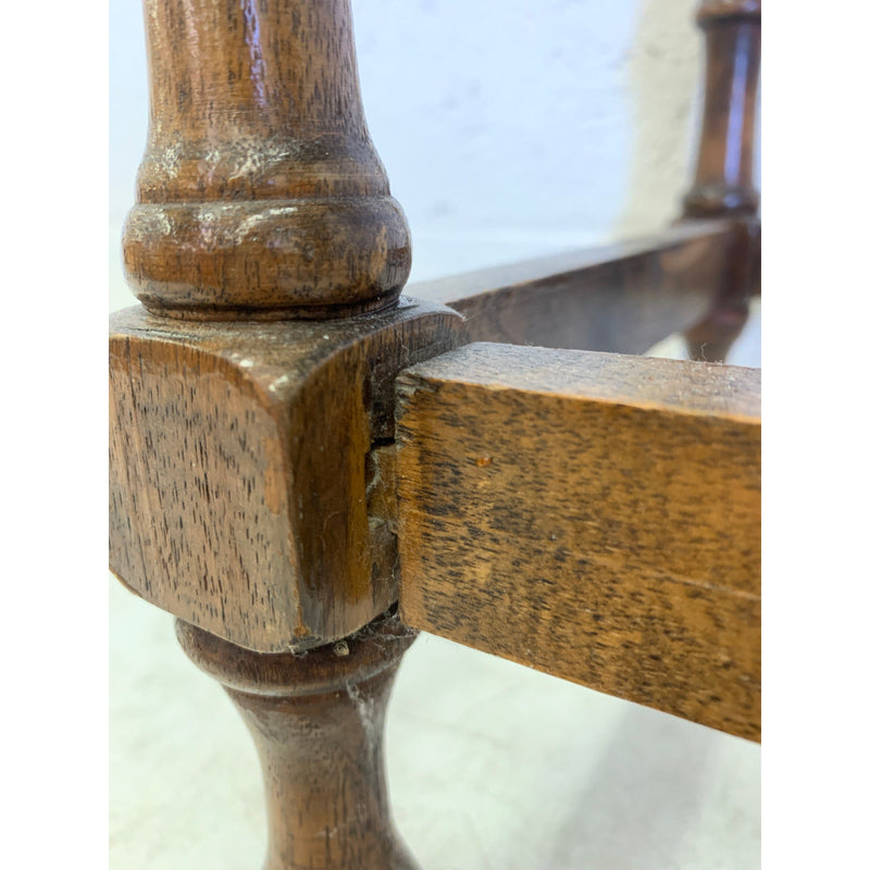 Vintage Wood Table, 24 x 14" Top, 29" H, Rustic Dark Brown Rustic Wood