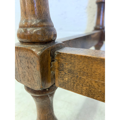 Vintage Wood Table, 24 x 14" Top, 29" H, Rustic Dark Brown Rustic Wood