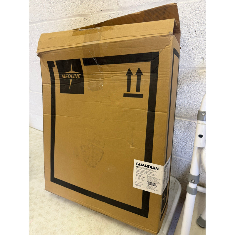 Medline 3-in-1 Foldable Steel Bedside Commode, 350lb weight capacity - Gray