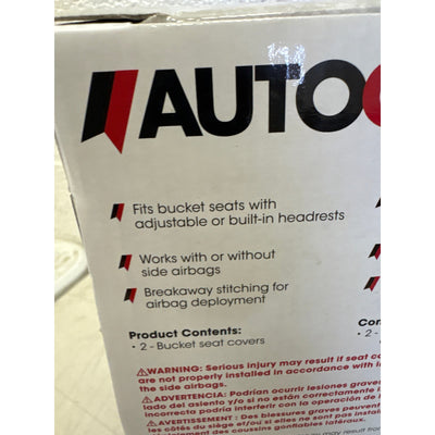 2-Pack AutoCraft Car/SUV Seat Cover Universal Bucket Seat Breathable- Black/Gray