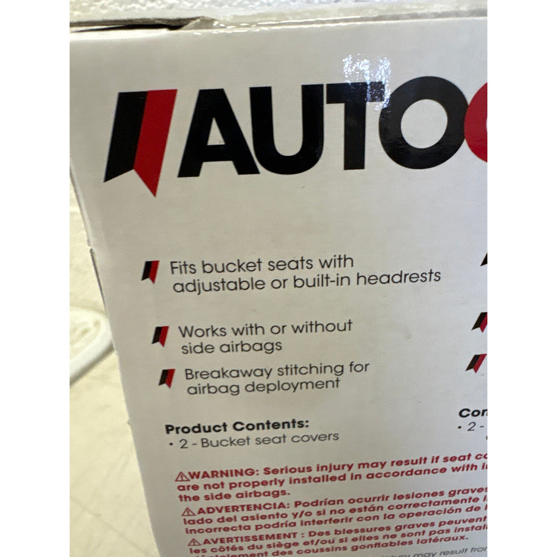 2-Pack AutoCraft Car/SUV Seat Cover Universal Bucket Seat Breathable- Black/Gray