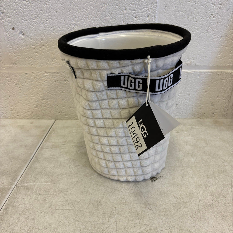 Ugg Avery Waste Bin with Plastic Insert & Soft Outer Cover, 9" x 10.5" - White