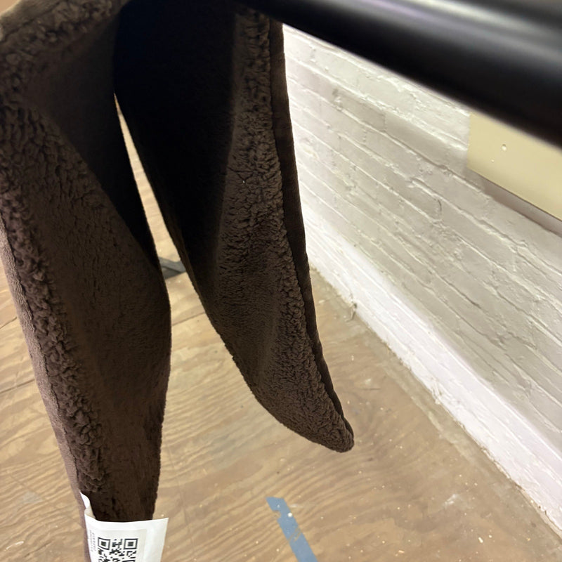 Ugg Dog Blanket 40" x 50" Paw Print Design, Fluffy & Soft Side - Dark Brown