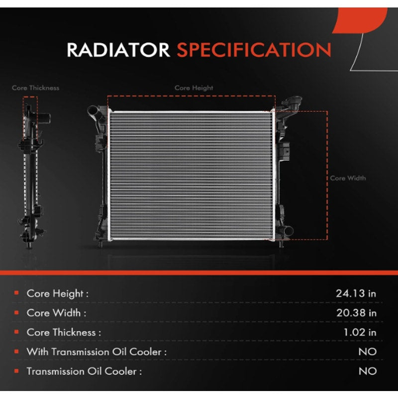 Readair Engine Coolant Radiator Assembly Compatible with Dodge, Chrysler, VW