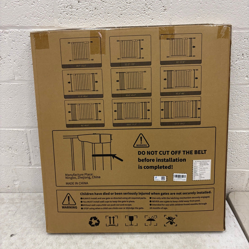 Cumbor 29.7-54.2" Wide Baby Gate Self Closing Dog Gate Pressure Mounted - Black