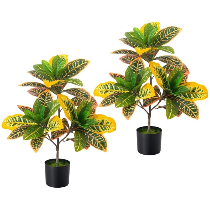 2-Pack Fake Plant Artificial Croton 23.6&