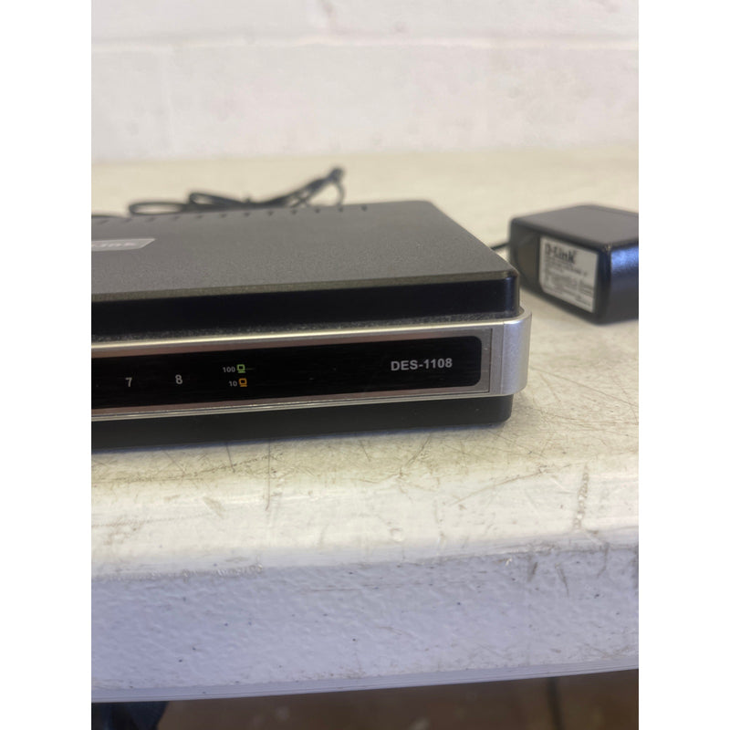 D-Link Ethernet Switch, 8 Ports, 120V, 60Hz, DES-1108