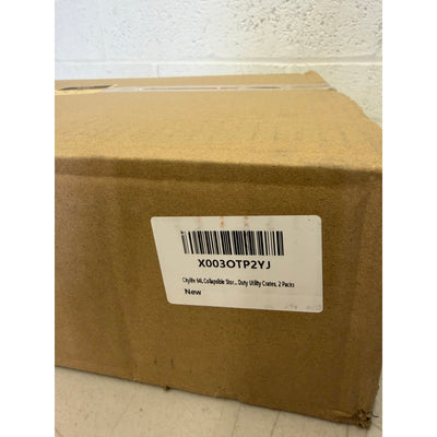 (2pk) Citylife 64L Collapsible Storage Bins with Lids, Heavy Duty Utility Crates