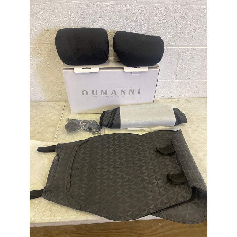 OUMANNI Seat Covers Universal Fit Breathable Suede 2 Front Seat/Headrest Black