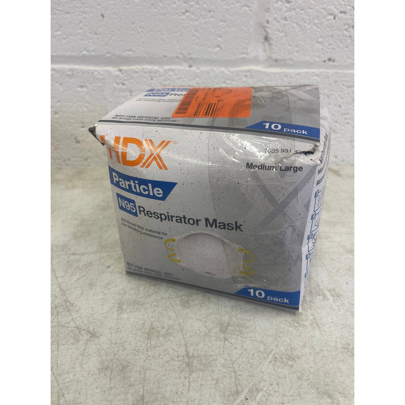 LOT-OF-40 HDX N95 Disposable Adult Respirator Mask Head Strap Medium/Large White