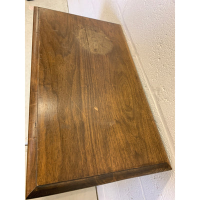 Vintage Wood Table, 24 x 14" Top, 29" H, Rustic Dark Brown Rustic Wood