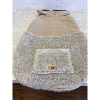 UGG Sherpa Quilted Pet Coat, Hook & Loop Straps, Soft & Cozy, Tan - XL Size