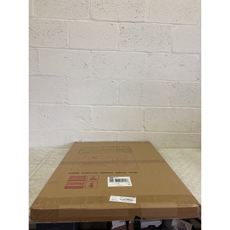 CLBA Matte Gold Mirror 22x30" Rounded Rectangle Aluminum Alloy Framed Vanity