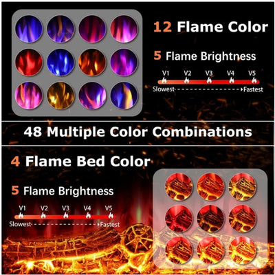 Waleaf 23-Inch Electric Fireplace Insert with LED Realistic Adjustable Flame