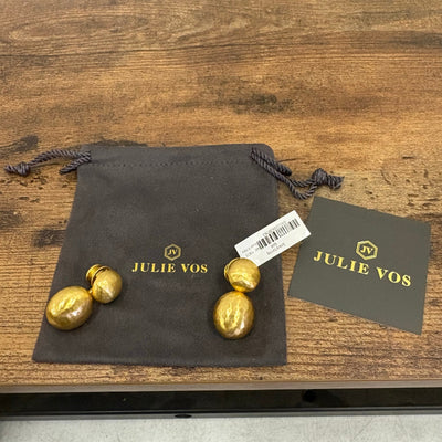 Julie Vos 1.3" Solara Earring, 24K Gold Plated, Round Dangling Earring