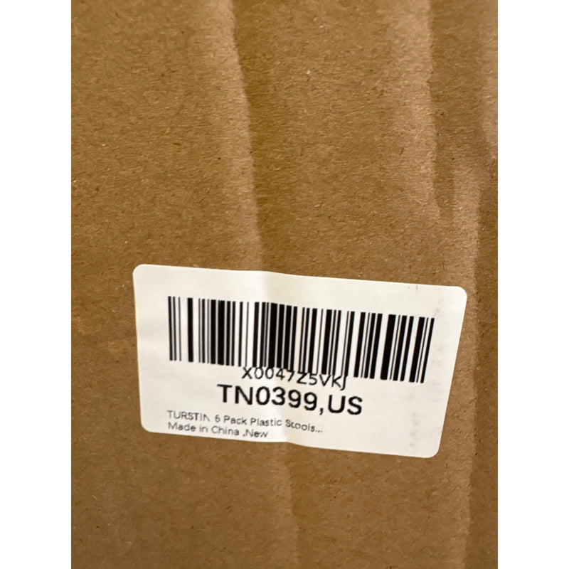 6-Pack Plastic Stools 16.9 Inch Black Nesting Stools Portable Backless, READ