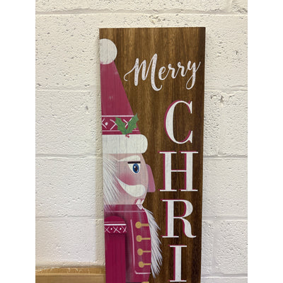 Glitzhome 60"H Wooden Christmas Nutcracker Porch Sign, Holiday Decorations