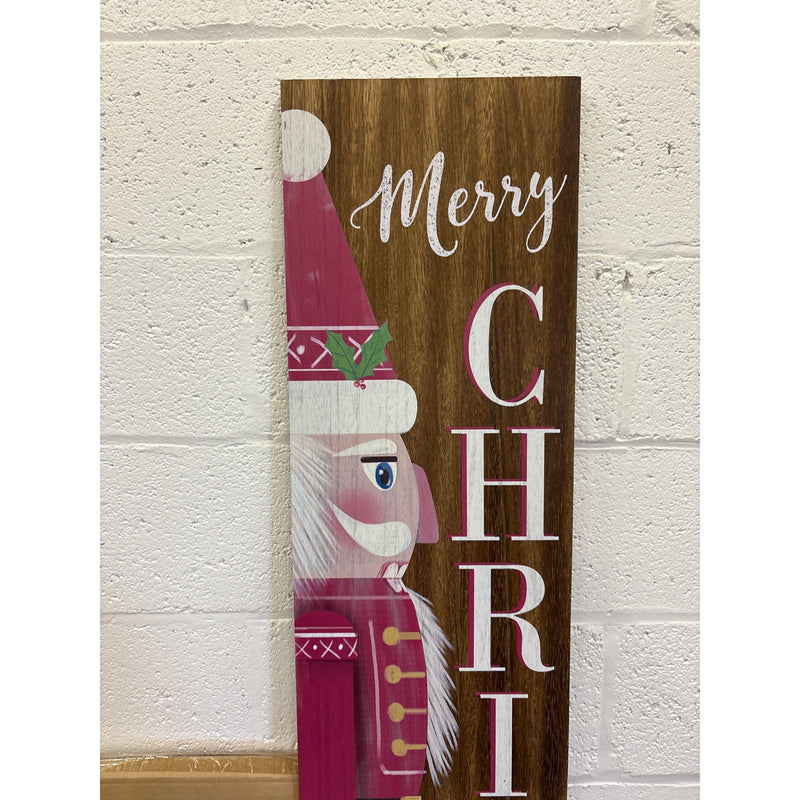 Glitzhome 60"H Wooden Christmas Nutcracker Porch Sign, Holiday Decorations