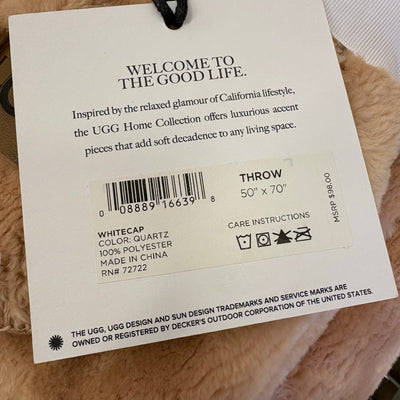 UGG Throw Blanket 50 x 70 Inches Whitecap Plush Flannel Oversized  - Rose Pink