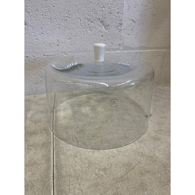 Barski Cake Dome Euorpean Quality Glass Large w Opal White Knob 11.5" Diameter