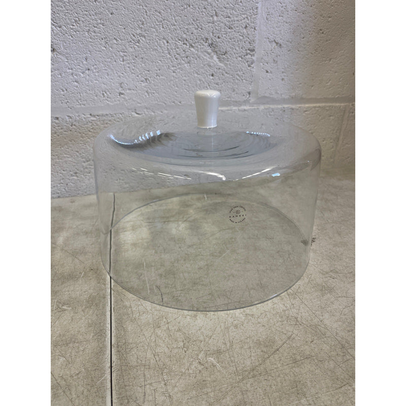 Barski Cake Dome Euorpean Quality Glass Large w Opal White Knob 11.5" Diameter