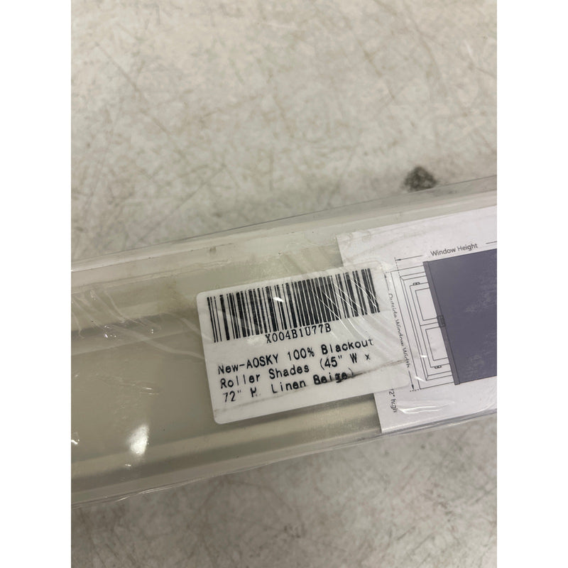 AOSKY Cordless Roller Shades Blackout Blinds, Windows 45" W x 72" H White READ