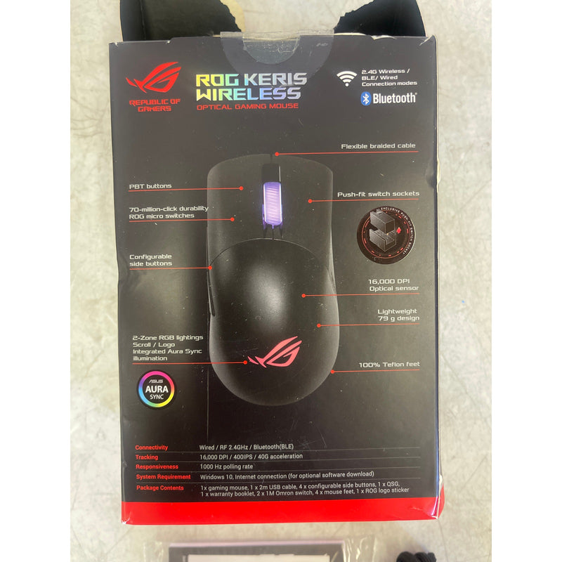 ASUS ROG Keris Wireless Lightweight Gaming Mouse ROG 16,000 DPI sensor Black