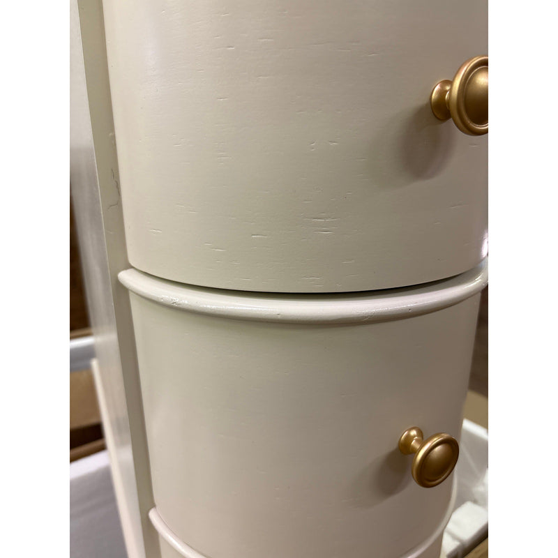 Tribesigns Wood End Table, Narrow Side Table Nightstand 2 Drawers White