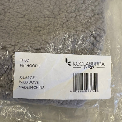 Koolaburra by UGG Pet Fuzzy Theo Hoodie Dog - 20-21" Collar, Gray / White - XL