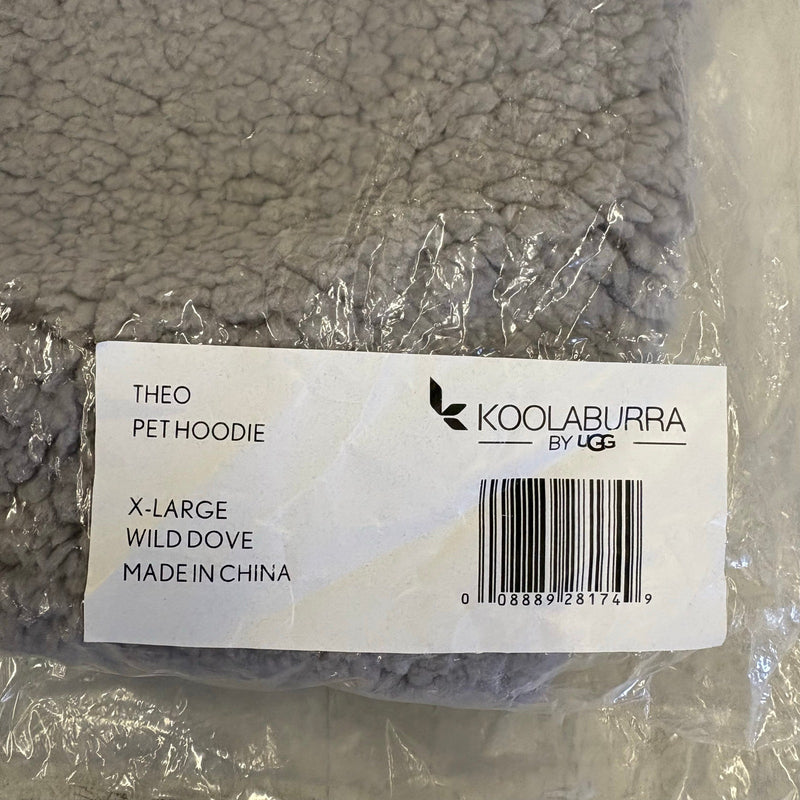 Koolaburra by UGG Pet Fuzzy Theo Hoodie Dog - 20-21" Collar, Gray / White - XL