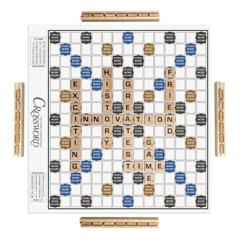 Scrabble Crossword Board Game Classic Original Wooden Tiles Racks 2-4 Player